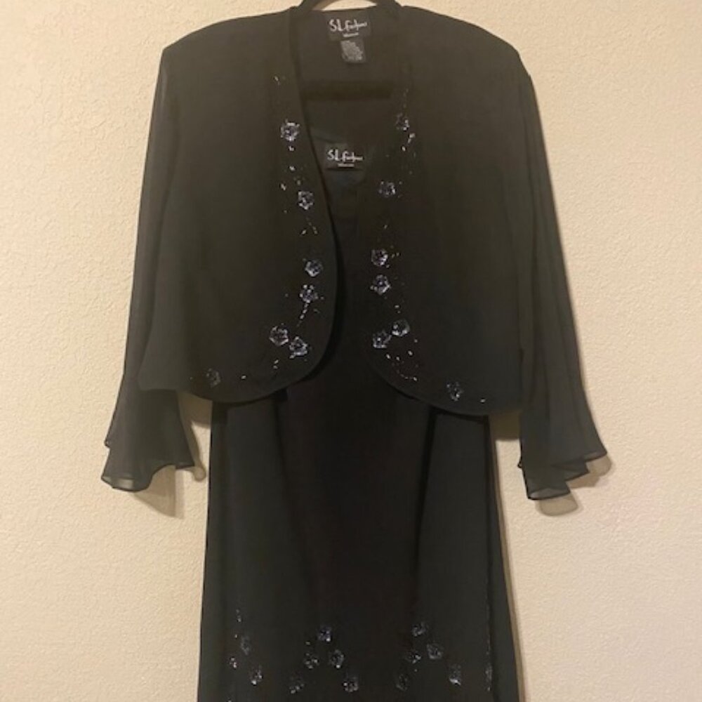 Black Chiffon Dress with Matching Jacket